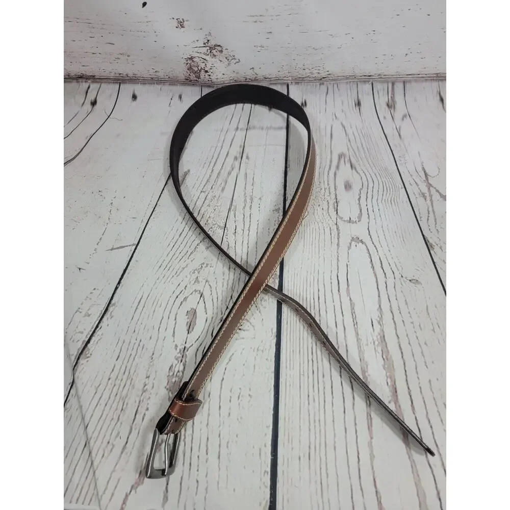 Men's Brown Genuine Leather Triple Stitched Dress Casual Belt Size‎ 43-45